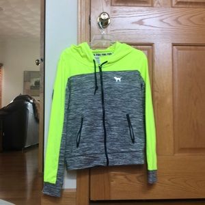 VS PINK neon zip up hoodie